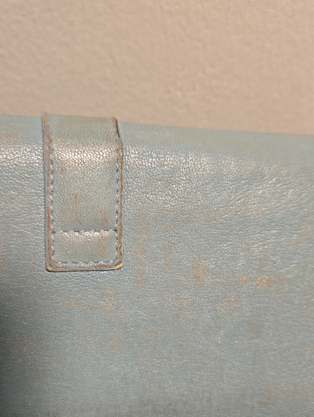 Saint Laurent Light Blue Leather Wallet with Gold Y Detail - Picture 14 of 15